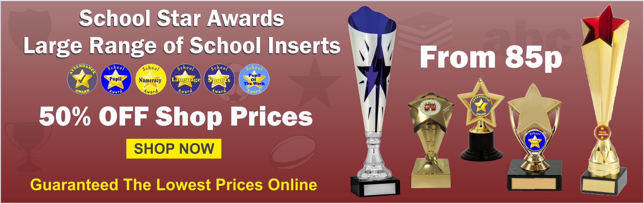 Massive range of School Trophies & Awards